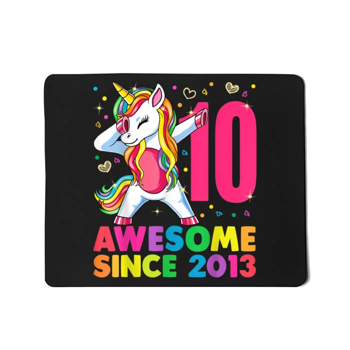 10 Year Old Unicorn Dabbing 10th Birthday Girl Unicorn Party Mousepad