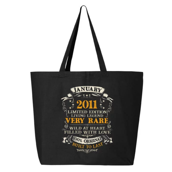 12 Year Old 12th Birthday Gift Awesome Since January 2011 25L Jumbo Tote