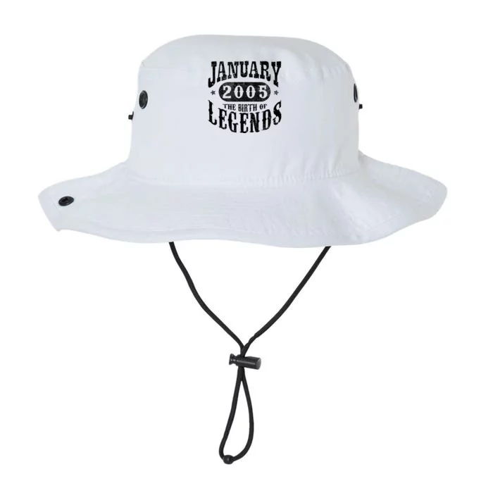 18 Years Old 18th Birthday January 2005 Birth Of Legend Gift Legacy Cool Fit Booney Bucket Hat