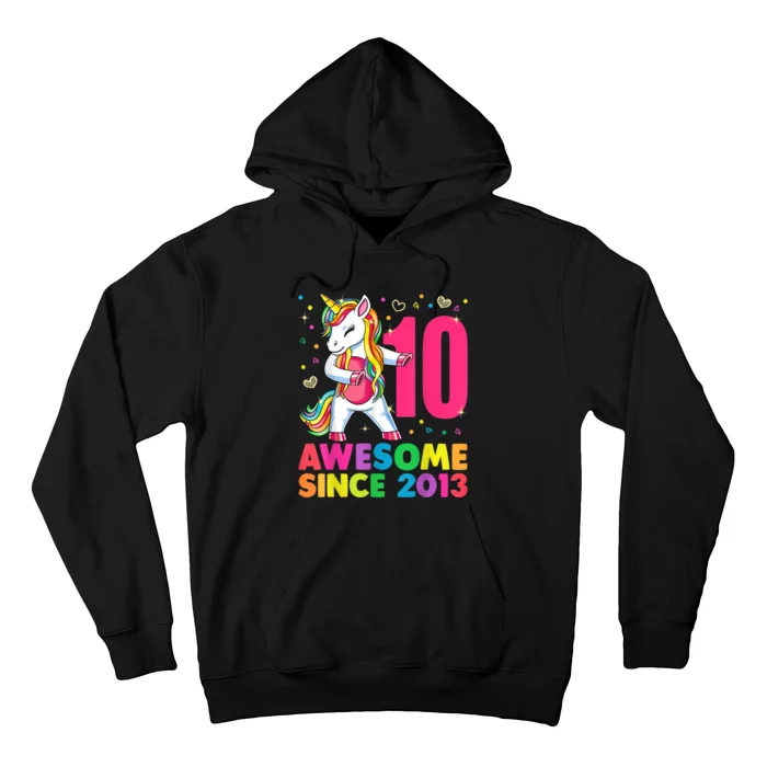 10 Years Old Unicorn Flossing 10th Birthday Girl Party Hoodie