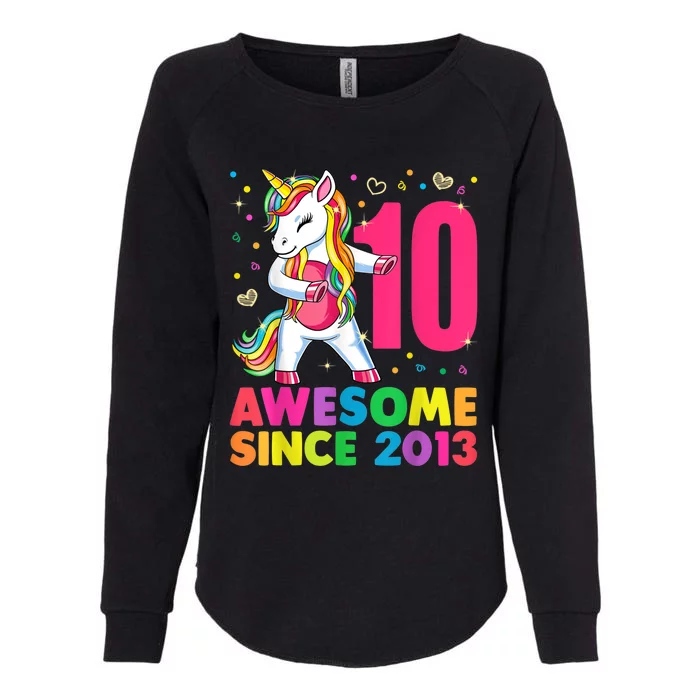 10 Years Old Unicorn Flossing 10th Birthday Girl Party Womens California Wash Sweatshirt