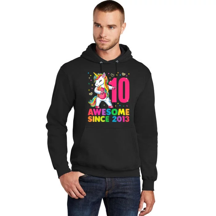 10 Years Old Unicorn Flossing 10th Birthday Girl Party Tall Hoodie