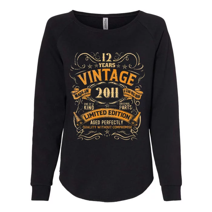 12 Year Old Gifts Vintage 2011 Limited Edition 12th Birthday Womens California Wash Sweatshirt