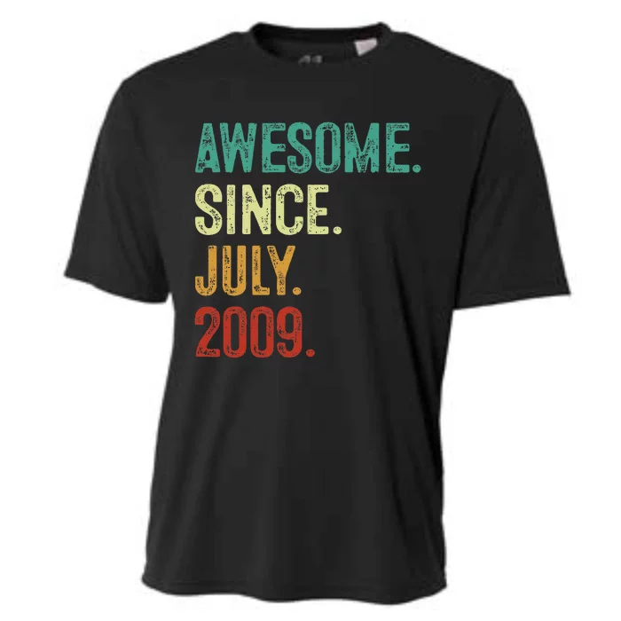 14 Year Old Awesome Since July 2009 14th Birthday Cooling Performance Crew T-Shirt