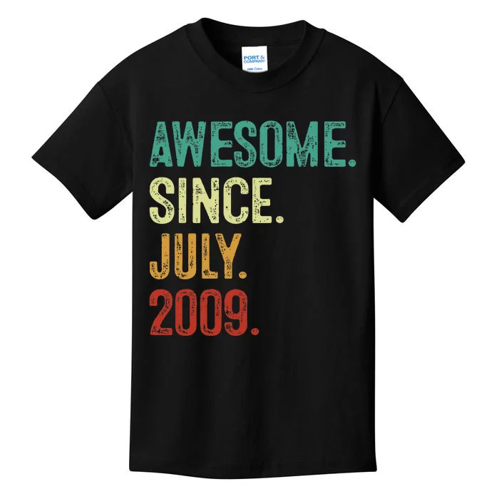 14 Year Old Awesome Since July 2009 14th Birthday Kids T-Shirt