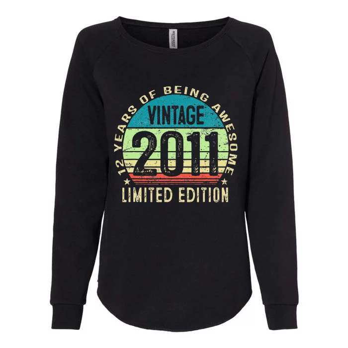 12 Year Old Giftss N Vintage 2011 12th Birthday Womens California Wash Sweatshirt