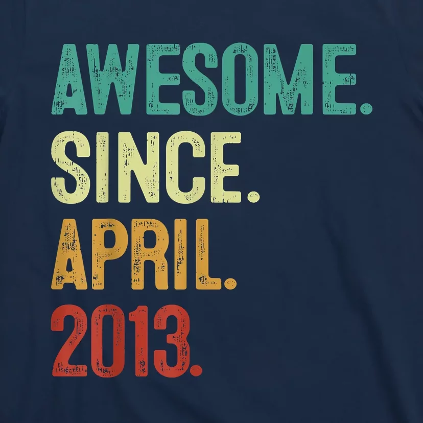 10 Years Old Awesome Since April 2013 10th Birthday T-Shirt