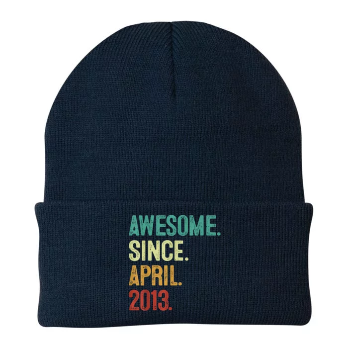 10 Years Old Awesome Since April 2013 10th Birthday Knit Cap Winter Beanie