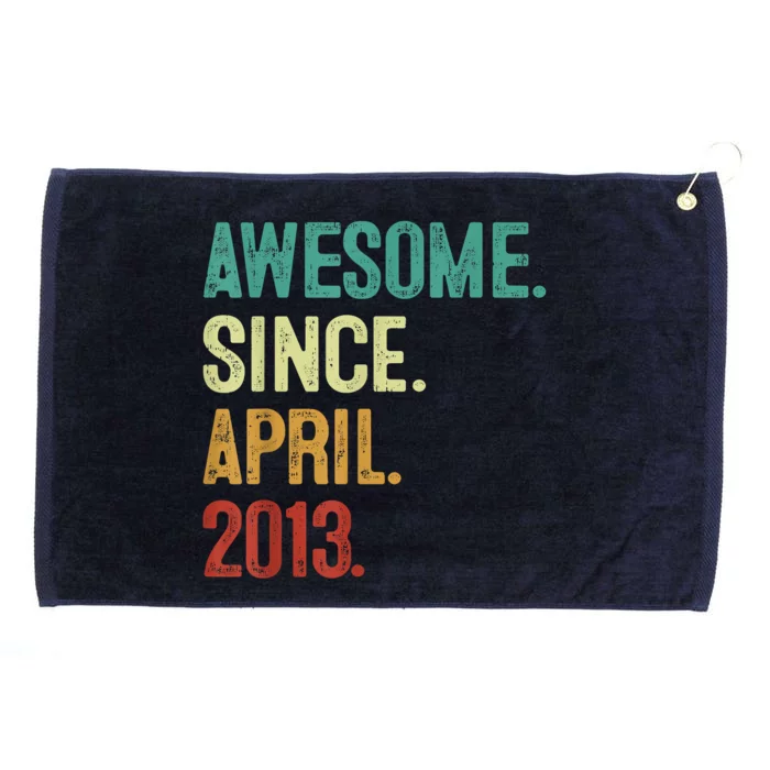 10 Years Old Awesome Since April 2013 10th Birthday Grommeted Golf Towel