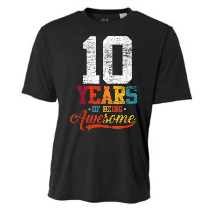 10 Years Of Being Awesome Gifts 10 Years Old 10th Birthday Cooling Performance Crew T-Shirt