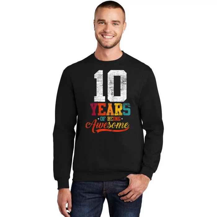 10 Years Of Being Awesome Gifts 10 Years Old 10th Birthday Sweatshirt