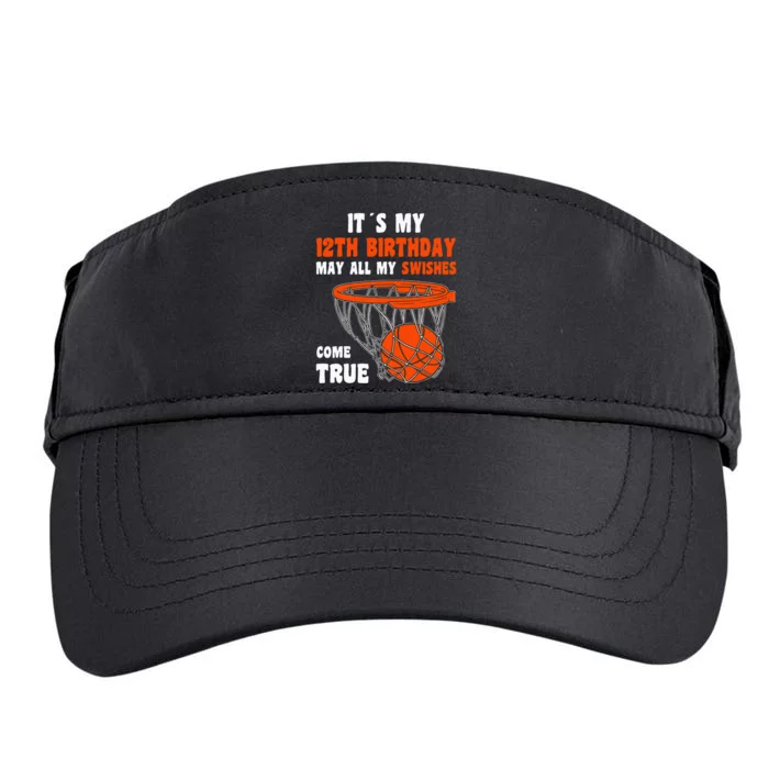 12 Year Old Happy 12th Birthday Basketball 12th Birthday Adult Drive Performance Visor