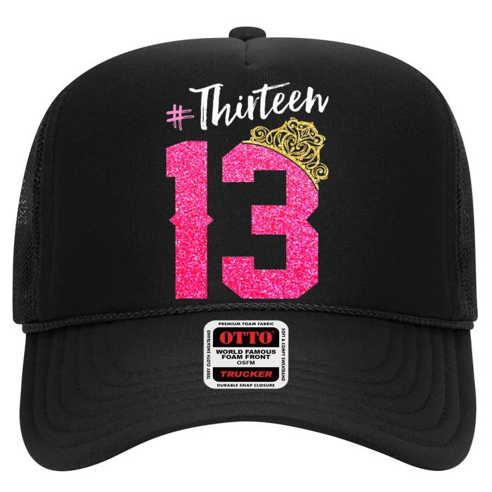 13 Years Old O.fficial Teenager 13th Birthday Gifts High Crown Mesh Trucker Hat