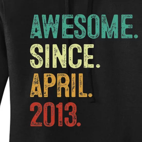 10 Years Old Awesome Since April 2013 10th Birthday Women's Pullover Hoodie