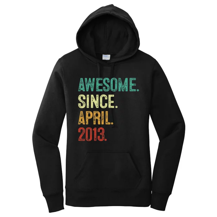 10 Years Old Awesome Since April 2013 10th Birthday Women's Pullover Hoodie