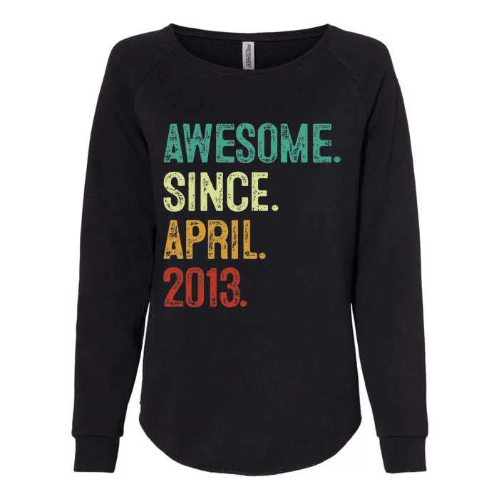 10 Years Old Awesome Since April 2013 10th Birthday Womens California Wash Sweatshirt