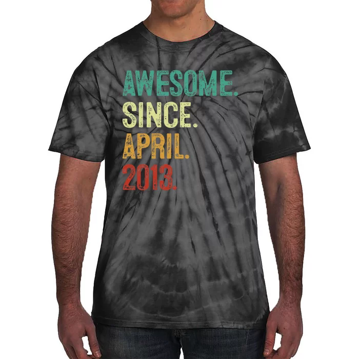 10 Years Old Awesome Since April 2013 10th Birthday Tie-Dye T-Shirt