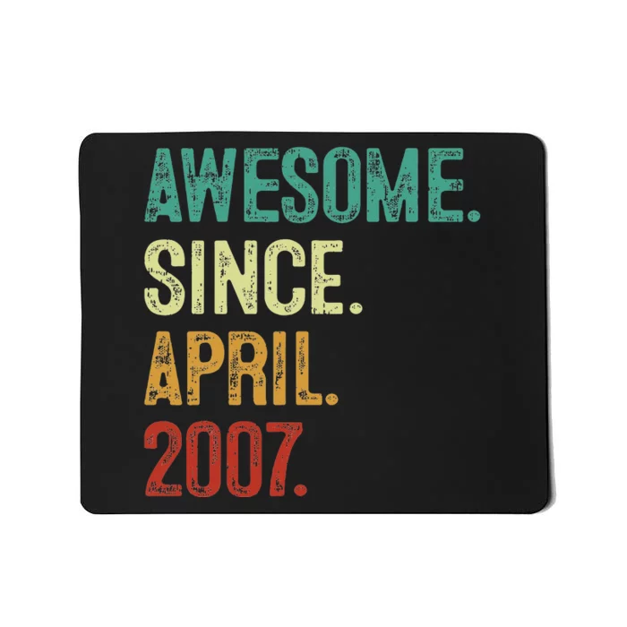 16 Years Old Awesome Since April 2007 16th Birthday Mousepad