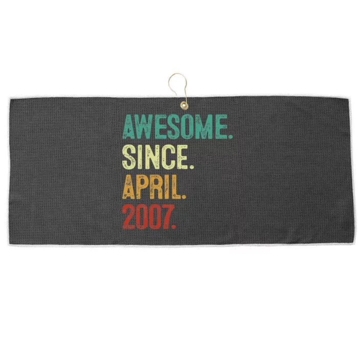 16 Years Old Awesome Since April 2007 16th Birthday Large Microfiber Waffle Golf Towel