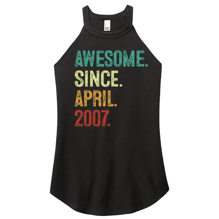 16 Years Old Awesome Since April 2007 16th Birthday Women’s Perfect Tri Rocker Tank