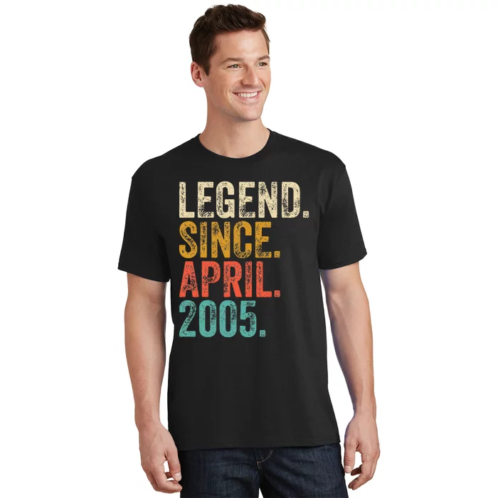 18 Years Old Legend Since April 2005 18th Birthday T-Shirt