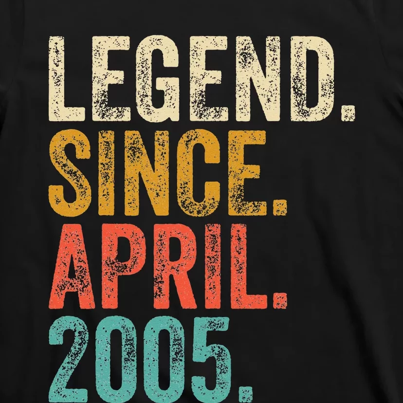 18 Years Old Legend Since April 2005 18th Birthday T-Shirt