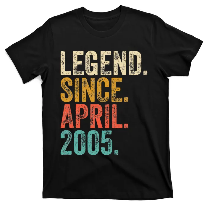 18 Years Old Legend Since April 2005 18th Birthday T-Shirt