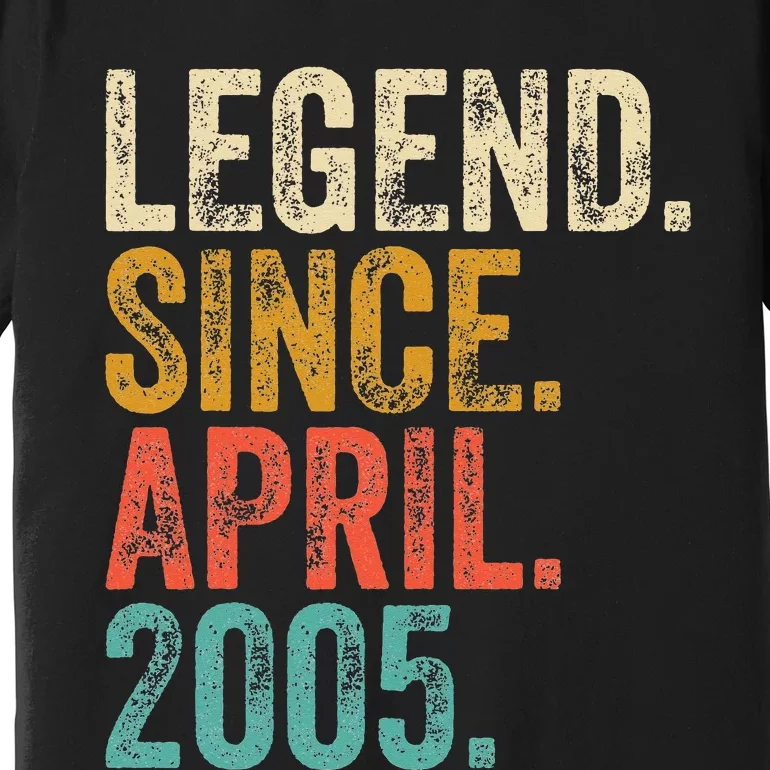 18 Years Old Legend Since April 2005 18th Birthday Premium T-Shirt