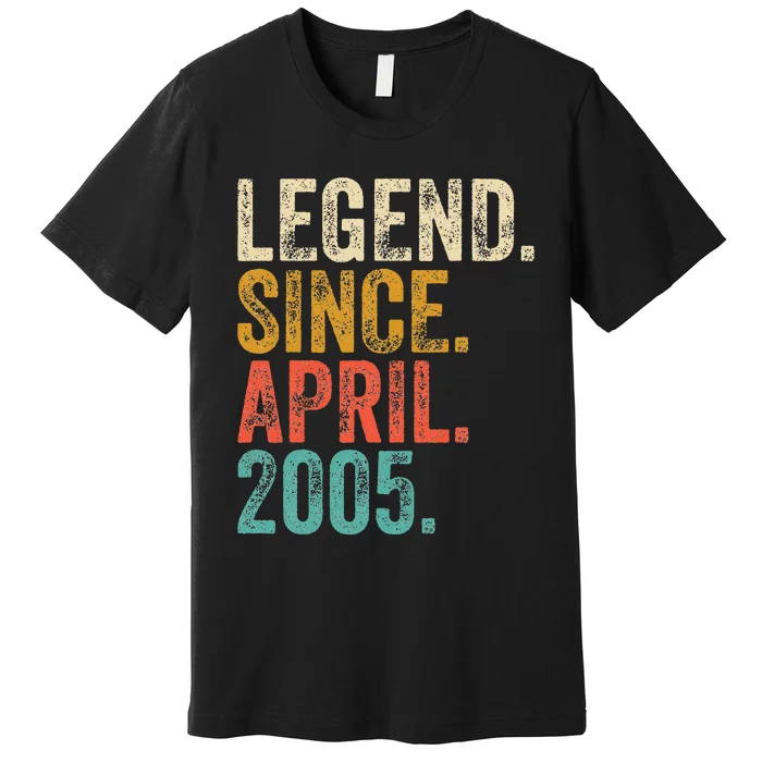 18 Years Old Legend Since April 2005 18th Birthday Premium T-Shirt