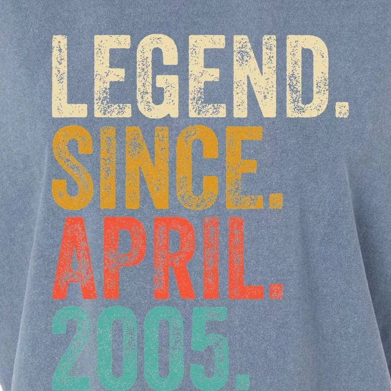 18 Years Old Legend Since April 2005 18th Birthday Garment-Dyed Women's Muscle Tee