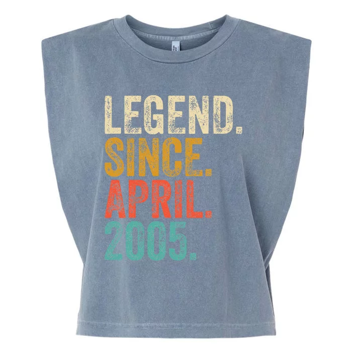 18 Years Old Legend Since April 2005 18th Birthday Garment-Dyed Women's Muscle Tee