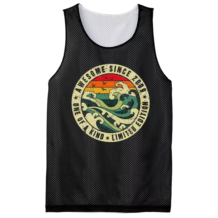 13 Year Old Gift Vintage Awesome Since 2009 Limited Edition Mesh Reversible Basketball Jersey Tank