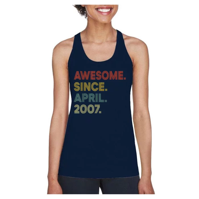 16 Year Old Awesome Since April 2007 16th Birthday Women's Racerback Tank