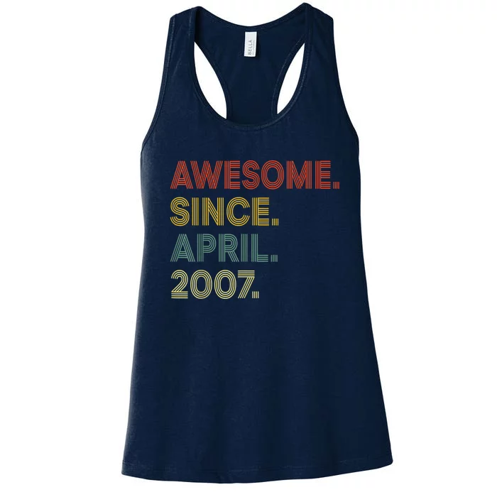 16 Year Old Awesome Since April 2007 16th Birthday Women's Racerback Tank