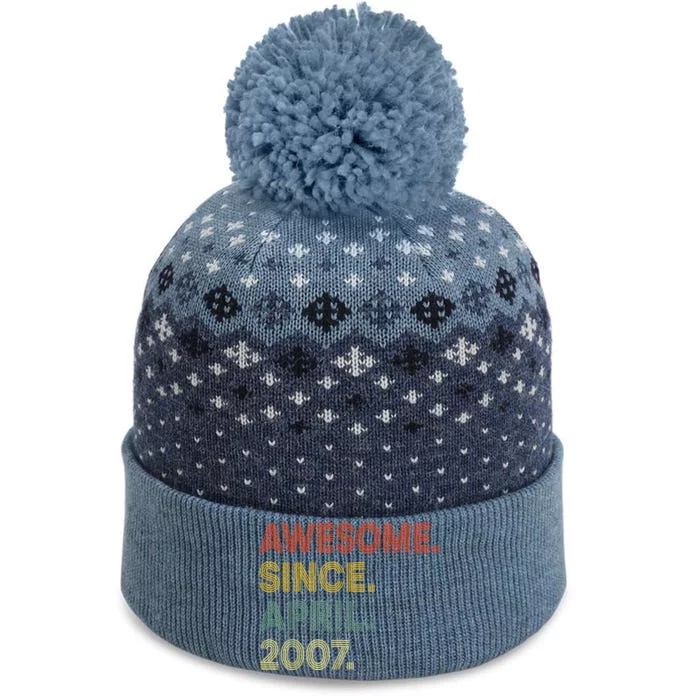 16 Year Old Awesome Since April 2007 16th Birthday The Baniff Cuffed Pom Beanie