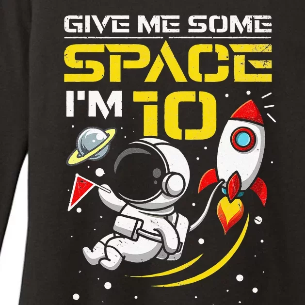 10 Years Old Outer Space 10th Birthday Astronaut Womens CVC Long Sleeve Shirt