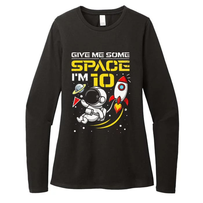 10 Years Old Outer Space 10th Birthday Astronaut Womens CVC Long Sleeve Shirt