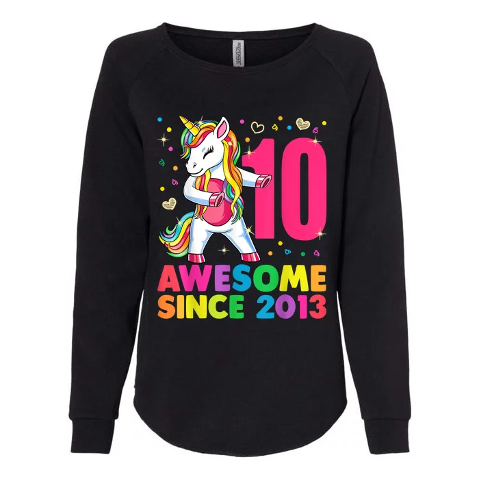 10 Years Old Unicorn Flossing 10th Birthday Girl Party Womens California Wash Sweatshirt