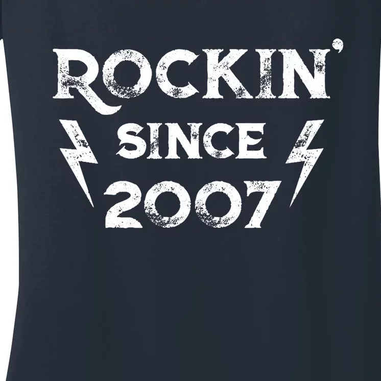 16 Year Old: Classic Rock 2007 16th Birthday Women's V-Neck T-Shirt