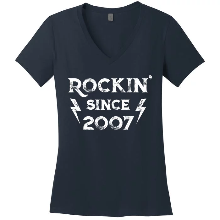 16 Year Old: Classic Rock 2007 16th Birthday Women's V-Neck T-Shirt