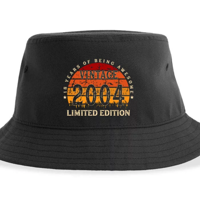 18 Year Old Gifts Retro Vintage 2004 Limited Edition 18th Birthday Sustainable Bucket Hat