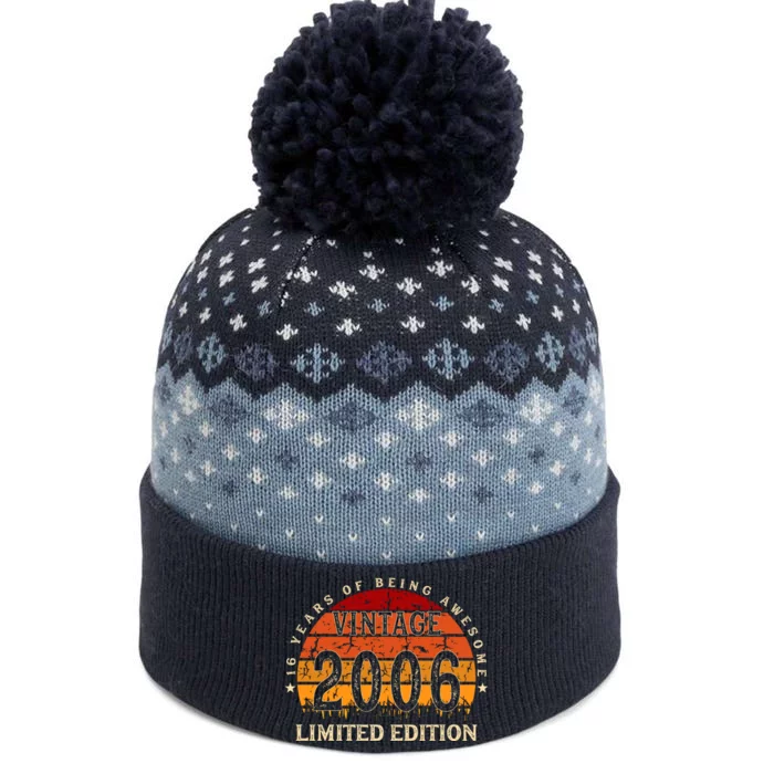 16 Year Old Gifts Retro Vintage 2006 Limited Edition 16th Birthday The Baniff Cuffed Pom Beanie