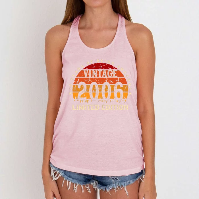 16 Year Old Gifts Retro Vintage 2006 Limited Edition 16th Birthday Women's Knotted Racerback Tank