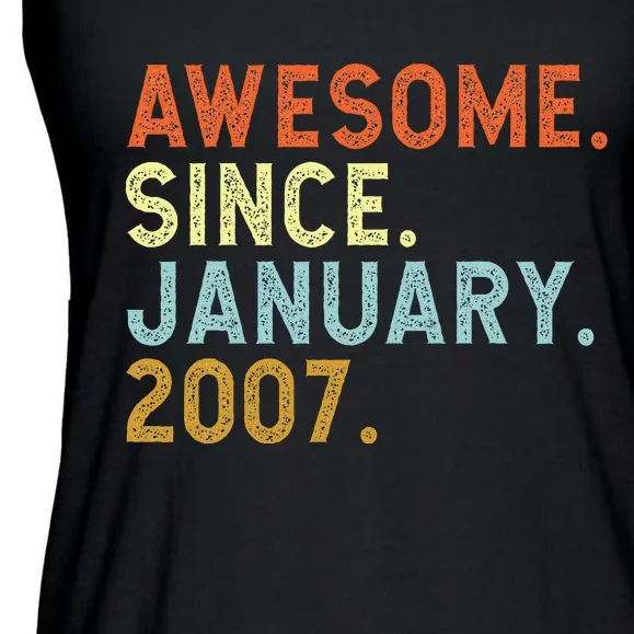 16 Years Old Awesome Since January 2007 16th 16 Birthday Ladies Essential Flowy Tank