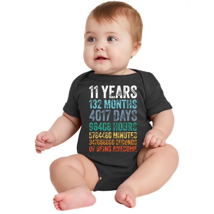 11 Year Old Bday Decorations Son Boy 11yr 11th Birthday Baby Bodysuit