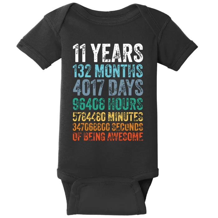 11 Year Old Bday Decorations Son Boy 11yr 11th Birthday Baby Bodysuit