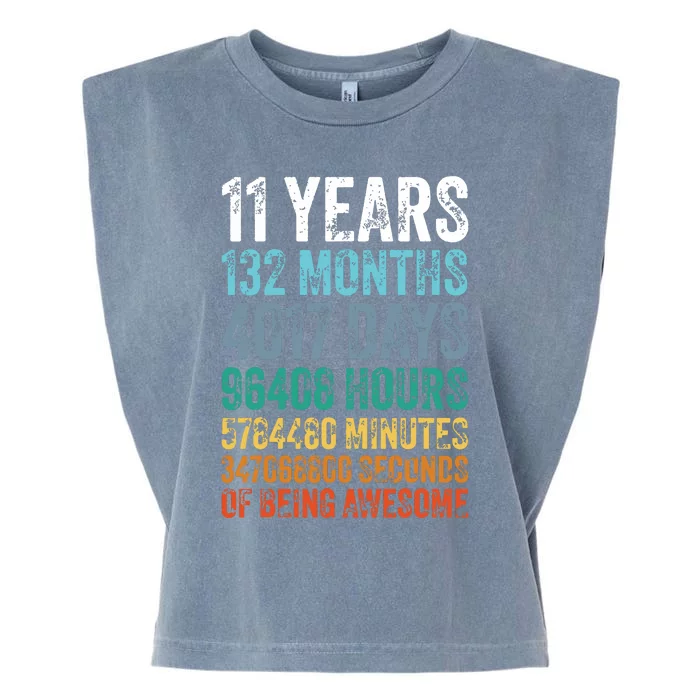 11 Year Old Bday Decorations Son Boy 11yr 11th Birthday Garment-Dyed Women's Muscle Tee