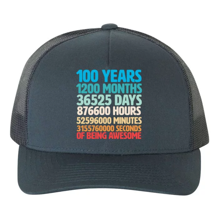 100 Years Of Being Awesome 100th Birthday Time Breakdown Yupoong Adult 5-Panel Trucker Hat