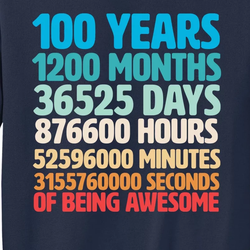 100 Years Of Being Awesome 100th Birthday Time Breakdown Sweatshirt