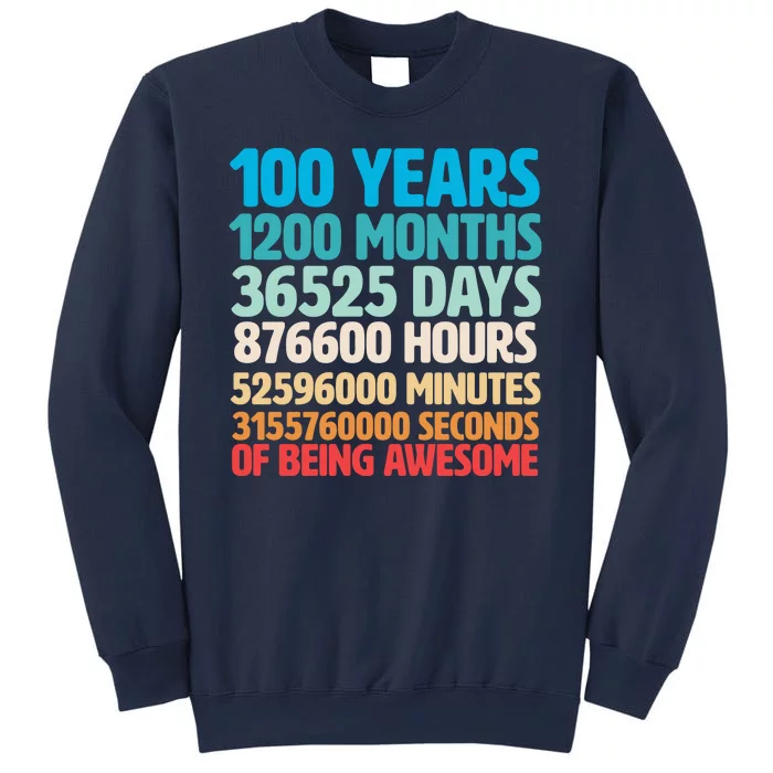 100 Years Of Being Awesome 100th Birthday Time Breakdown Sweatshirt